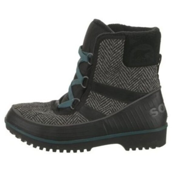 SOREL Tivoli II Herringbone Waterproof Snow Boots 9.5 Fleece Lined Print Mid Cal - Picture 3 of 7